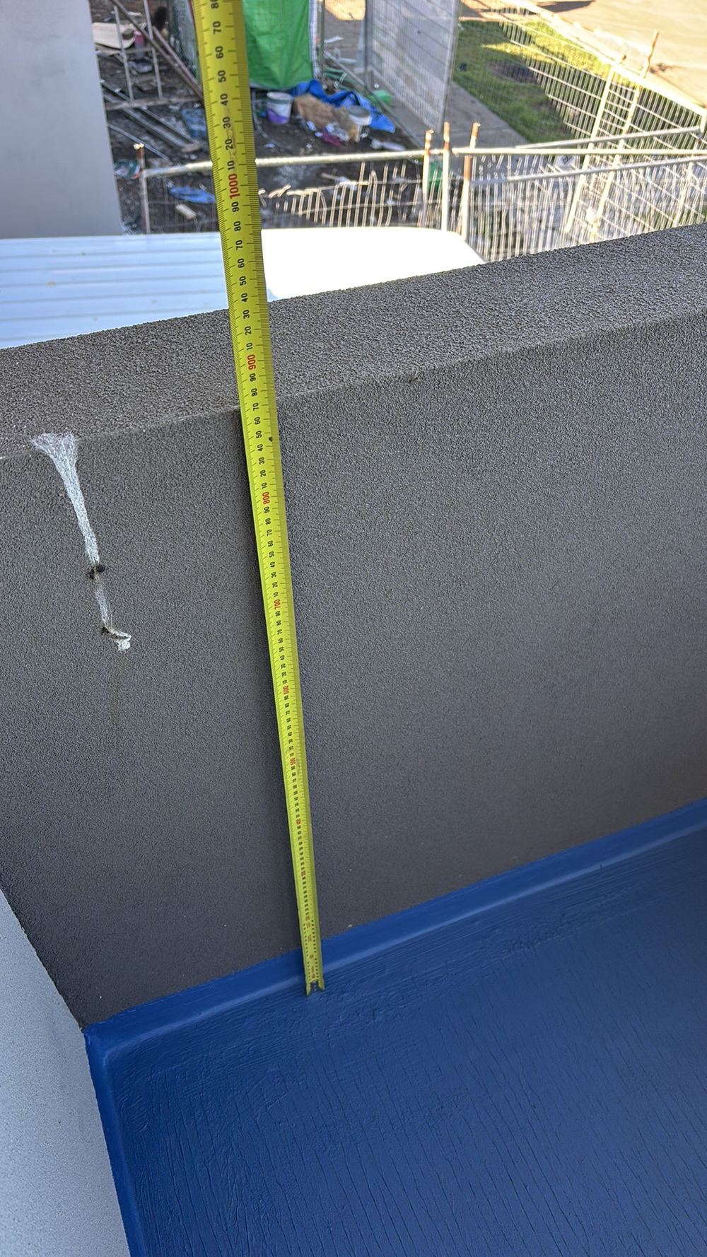 Balustrade below the one metre minimum at a stair landing, found during a fixing stage inspection in Manor Lakes
