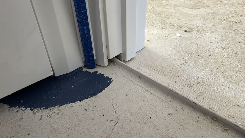 Membrane not taken under the door jambs and architraves, found during a waterproofing stage inspection in Manor Lakes